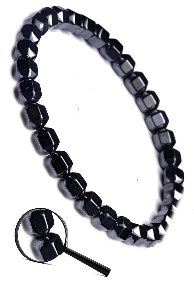 Sertifikalı Özel Kesim Hematit Taşı Bileklik - Kararmaz