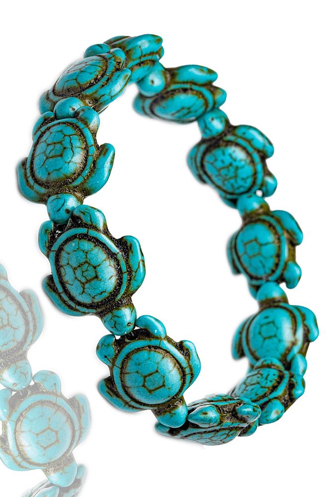 Sertifikalı Kaplumbağa Kesim Firuze Taşı Bileklik