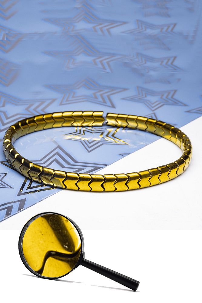 Sertifikalı Kararmayan Altın Kaplama Hematit Taşı Rolex Bileklik