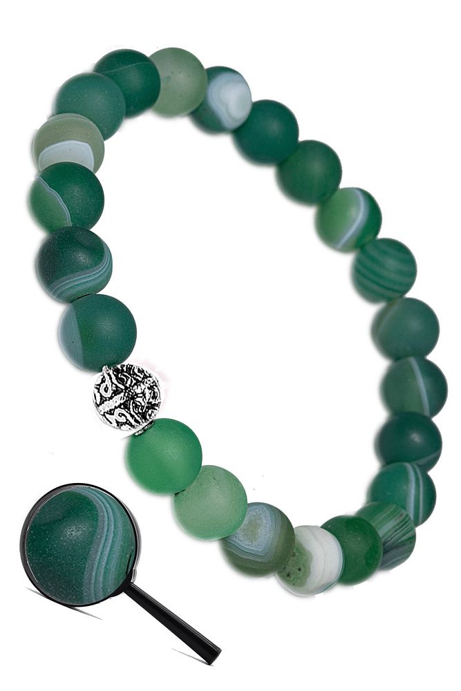 Sertifikalı Ham Işlenmemiş Aaa Yeşil Akik Taşı Bileklik