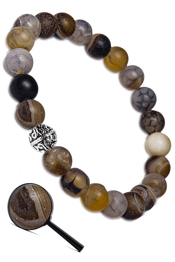 Sertifikalı Ham Işlenmemiş Kahverengi Akik Taşı Bileklik (gümüş Aparatlı)