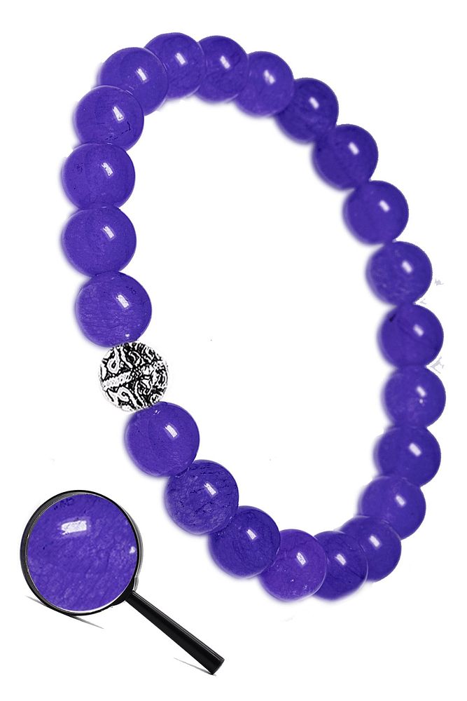 Sertifikalı Aaa Kalite Mor Akik Taşı Bileklik