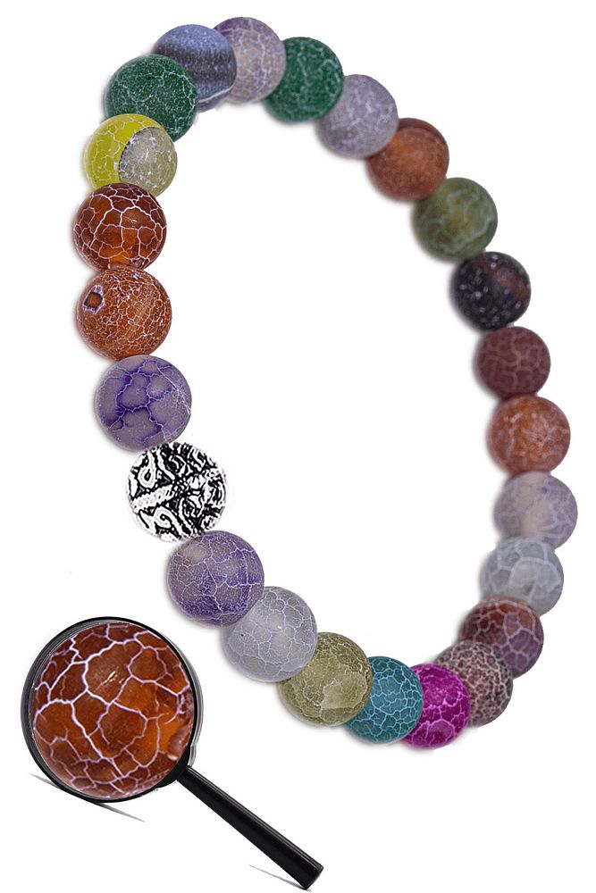 Sertifikalı A+ Ham Işlenmemiş Renkli Akik Taşı Bileklik (gümüş Aparatlı)