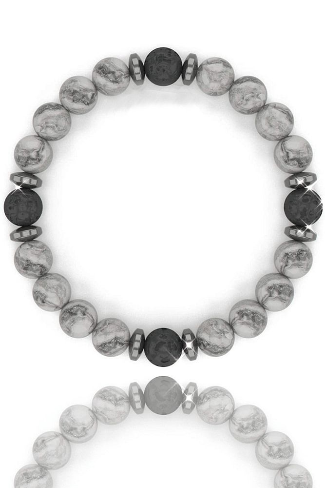 Aşk Nazar Huzur Doğal Taş Bileklik (zebra Jasper Lav Taşı)