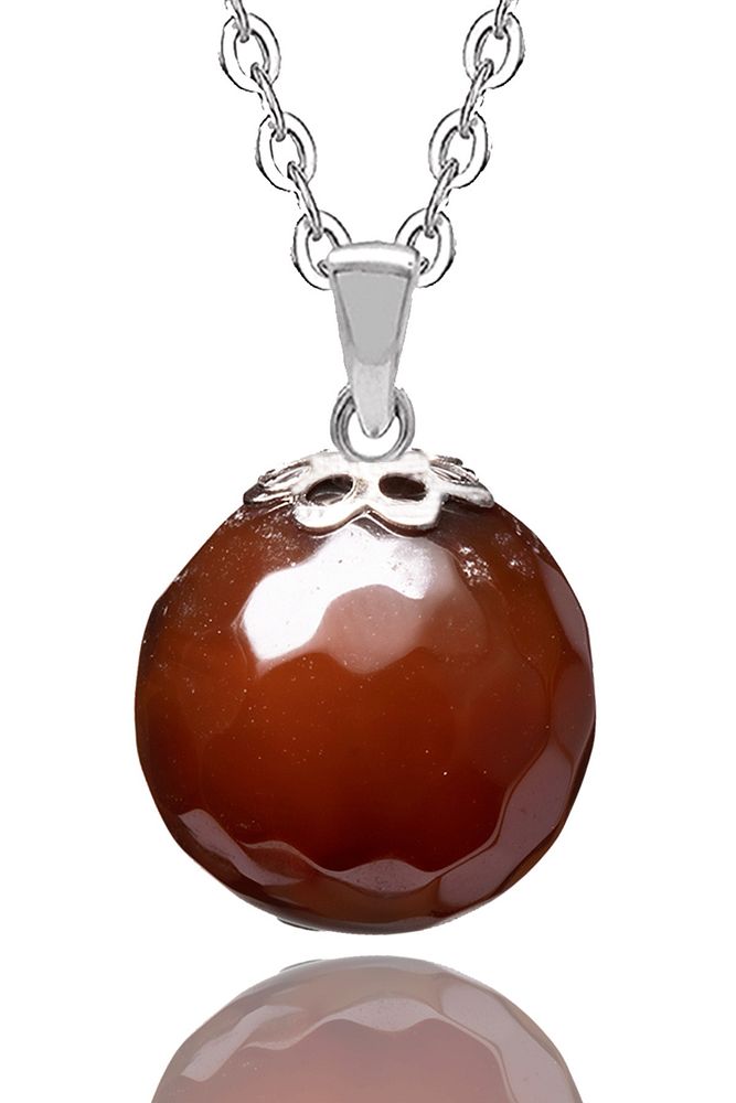 Sertifikalı Yemen Akik Taşı Doğal Taş Kolye - Elmas Kesim