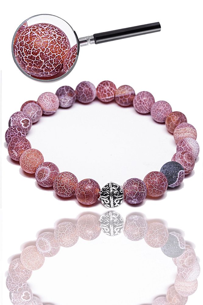 Sertifikalı Damarlı Kırmızı Akik Taşı Doğal Taş Bileklik (gümüş Aparatlı)