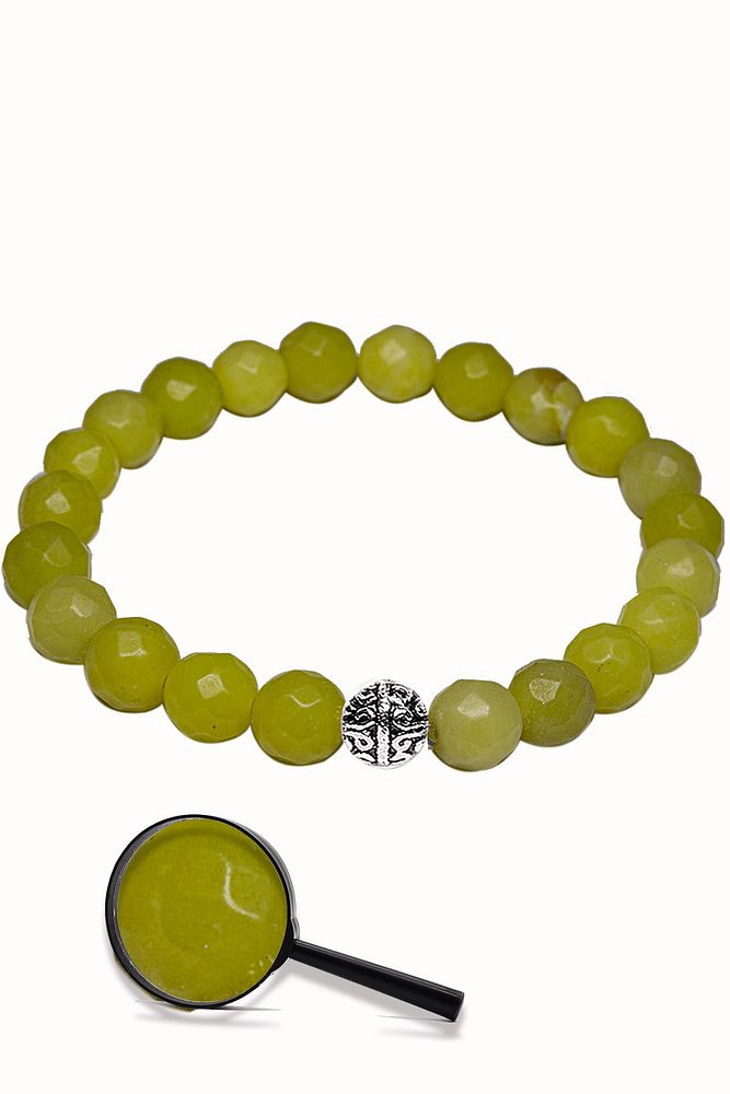 Sertifikalı Olivin Taşı Doğal Taş Bileklik (gümüş Aparatlı)