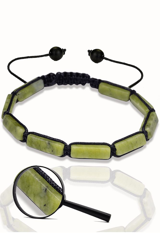 Sertifikalı Özel Kesim Yeşim Jade Taşı Doğal Taş Bileklik