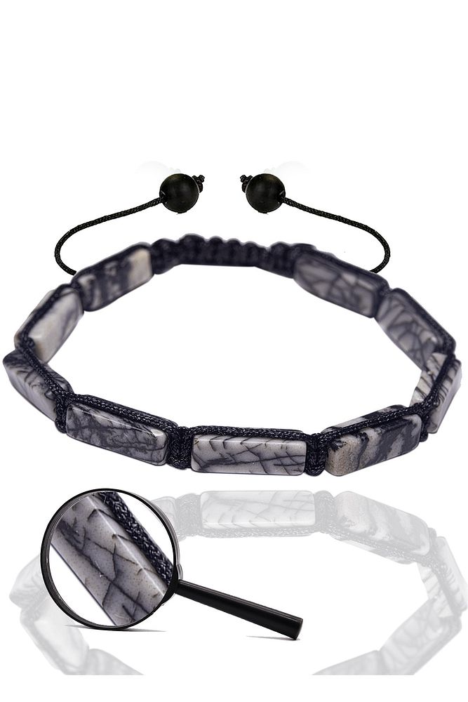 Sertifikalı Harita Jasper Taşı Doğal Taş Bileklik