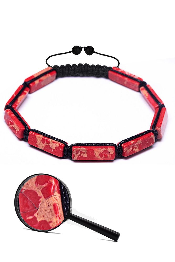 Sertifikalı Kırmızı Varisit Taşı Doğal Taş Bileklik