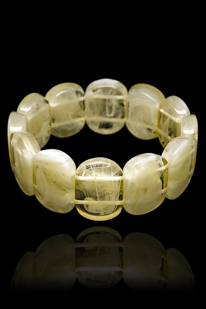 Sertifikalı Beyaz Rolex Beyrut Damla Kehribar Bileklik