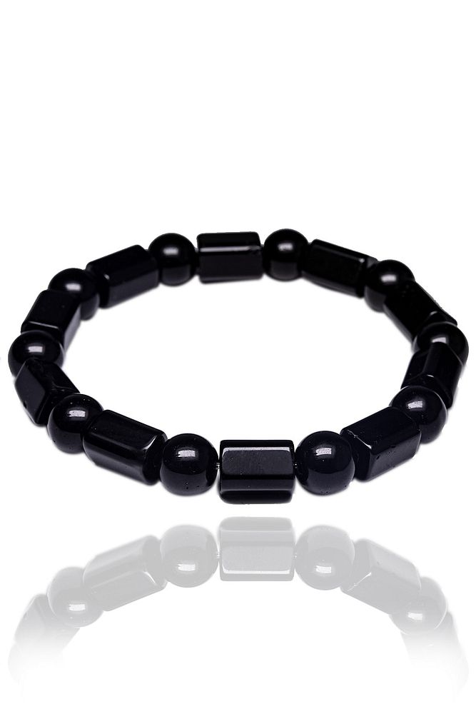 Sertifikalı Siyah Akik Doğal Taş Bileklik