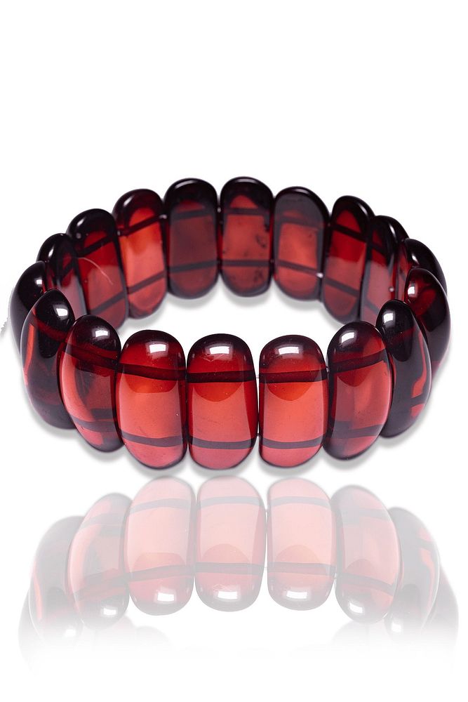 Sertifikalı Kırmızı Beyrut Damla Kehribar Bileklik