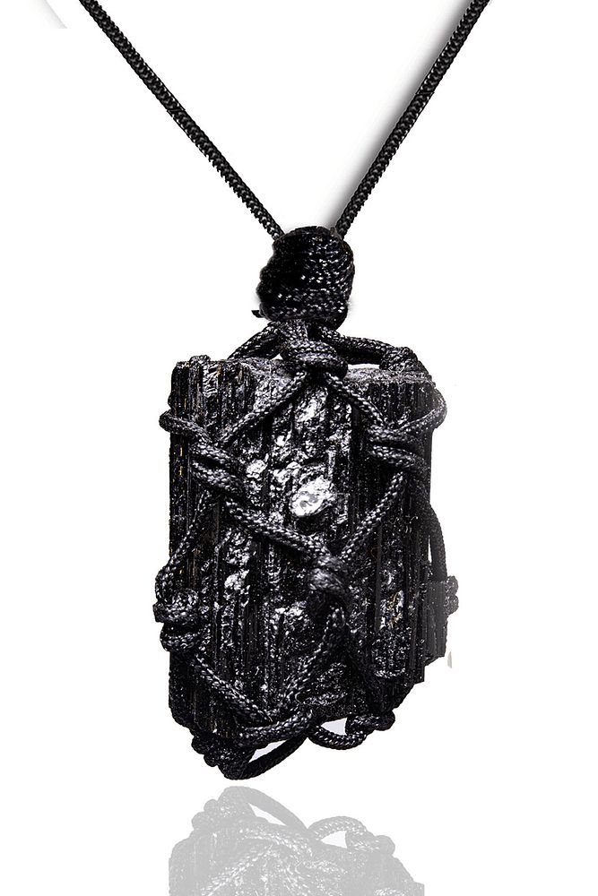 Sertifikalı Ayarlanabilir Doğal Turmalin Taşı Kolye