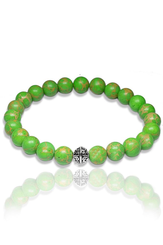 Sertifikalı Gümüş Aparatlı Fıstık Yeşili Varisit Taşı Bileklik