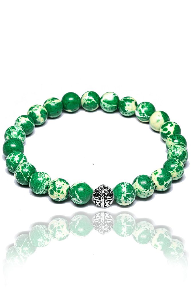 Sertifikalı Gümüş Aparatlı Doğal Yeşil Varisit Taşı Bileklik