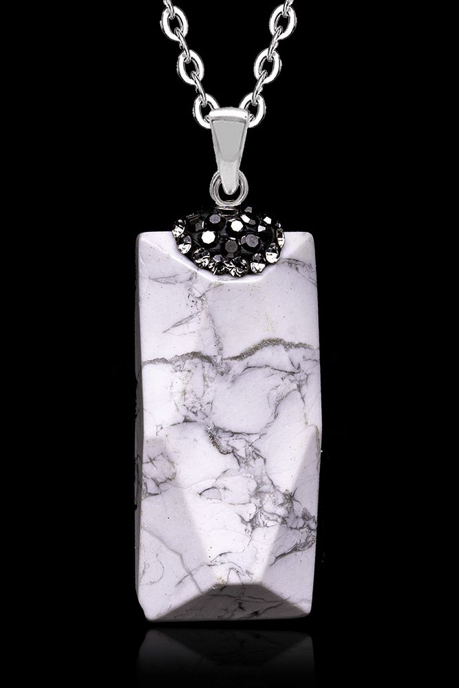 Sertifikalı Zirkon Taşlı Doğal Havlit Taşı Kolye