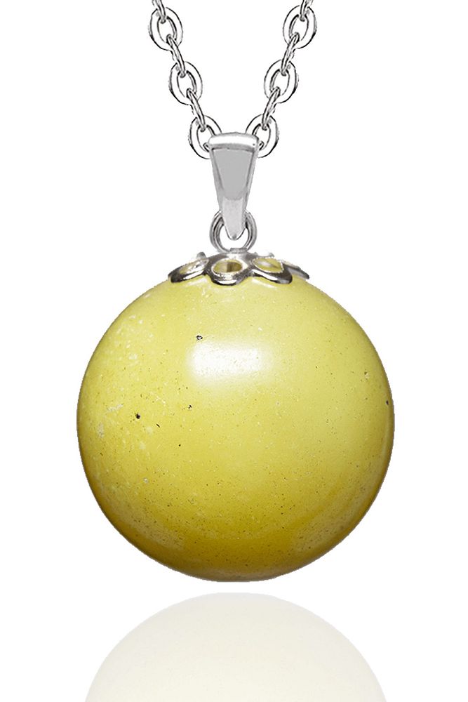 Sertifikalı Sarı Kuvars Doğal Taş Kolye