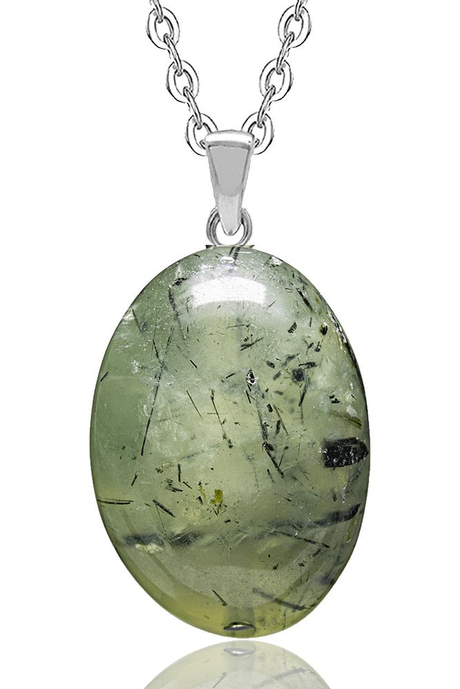 Sertifikalı Prehnit Prinayt Doğal Taş Kolye