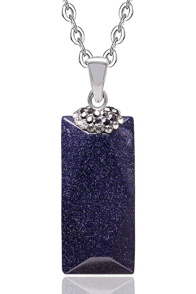 Sertifikalı Zirkon Taşlı Mavi Yıldız Taşı Doğal Taş Kolye