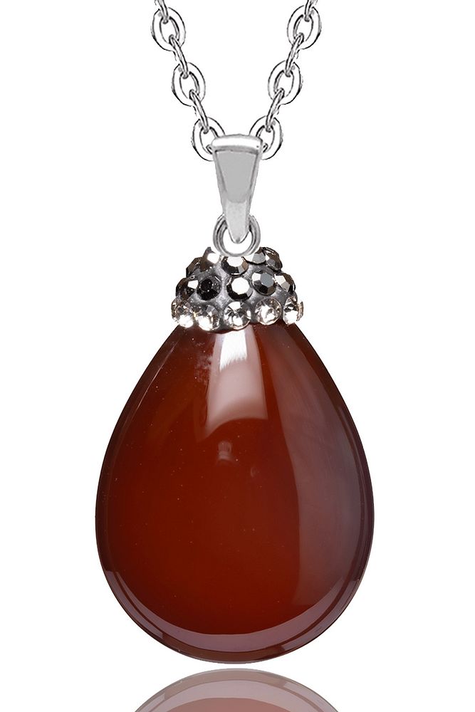 Sertifikalı Kırmızı Akik Taşı Kolye