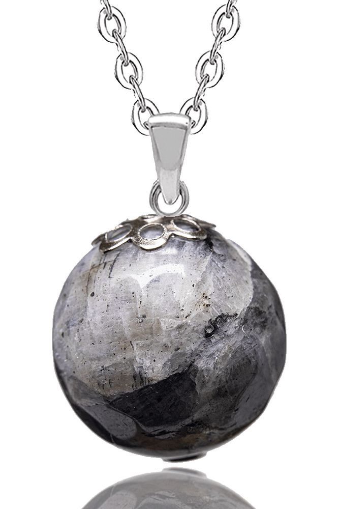 Sertifikalı Fasetli Doğal Labradorit Doğal Taş Kolye