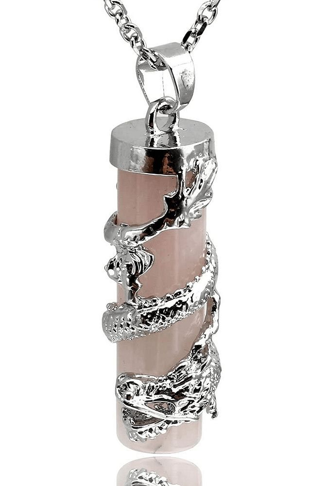 Sertifikalı Telkari Işlemeli Doğal Açık Pembe Kuvars Taşı Kolye