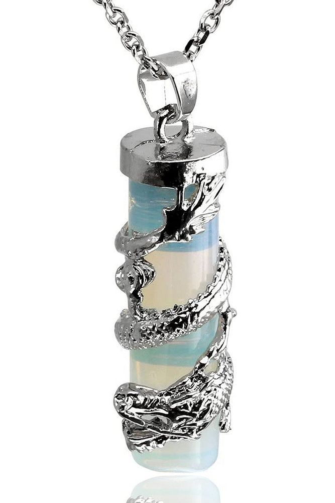 Sertifikalı Telkari Işleme Doğal Opal Ay Taşı Kolye