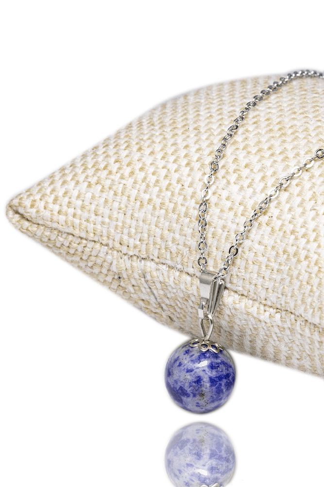 Sertifikalı Doğal Sodalit Taşı Kolye