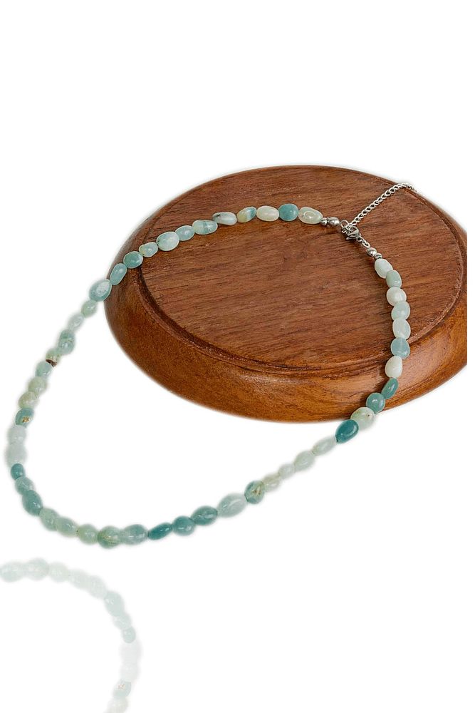 Sertifikalı Tımbıl Kesim Doğal Amazonit Taşı Kolye