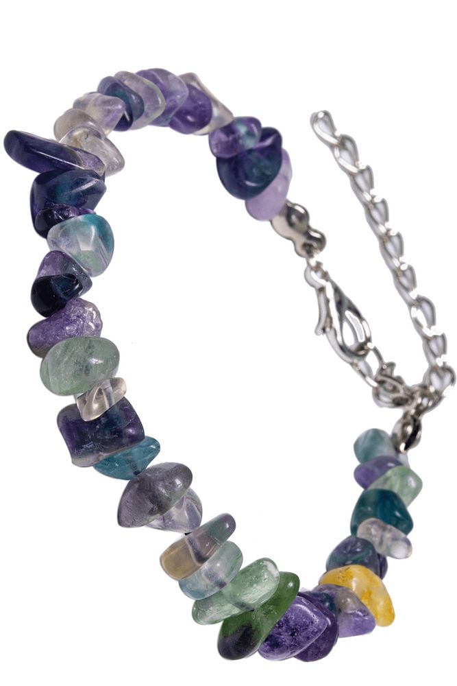 Sertifikalı Doğal Florit Kırık Taşlı Bileklik - Halhal