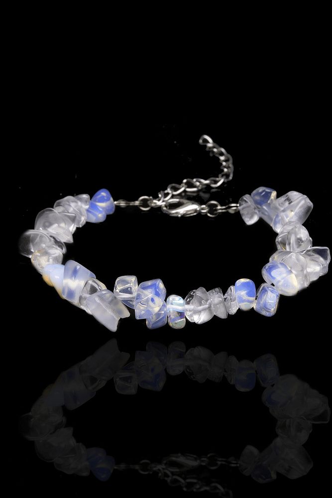 Sertifikalı Ay Taşı Kırık Doğal Taşlı Bileklik - 1.kalite