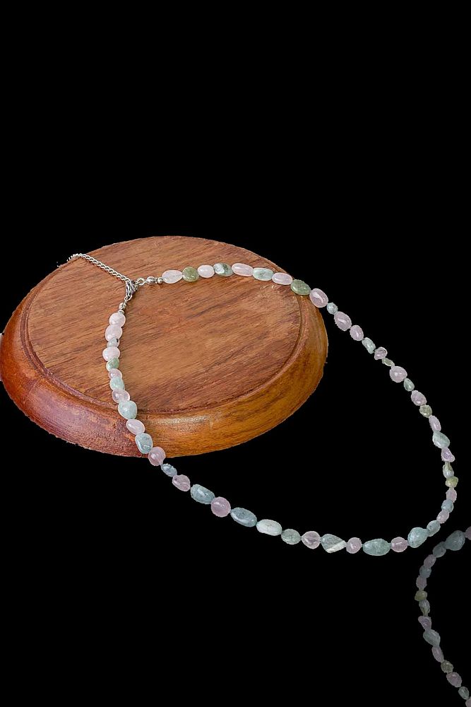 Sertifikalı Doğal Morganit Taşı Kadın Kolyesi