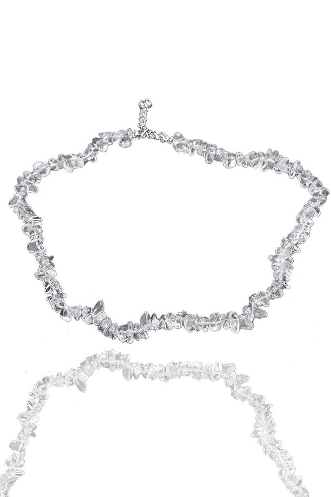 Sertifikalı Doğal Kristal Kuvars Kırık Taşlı Kolye