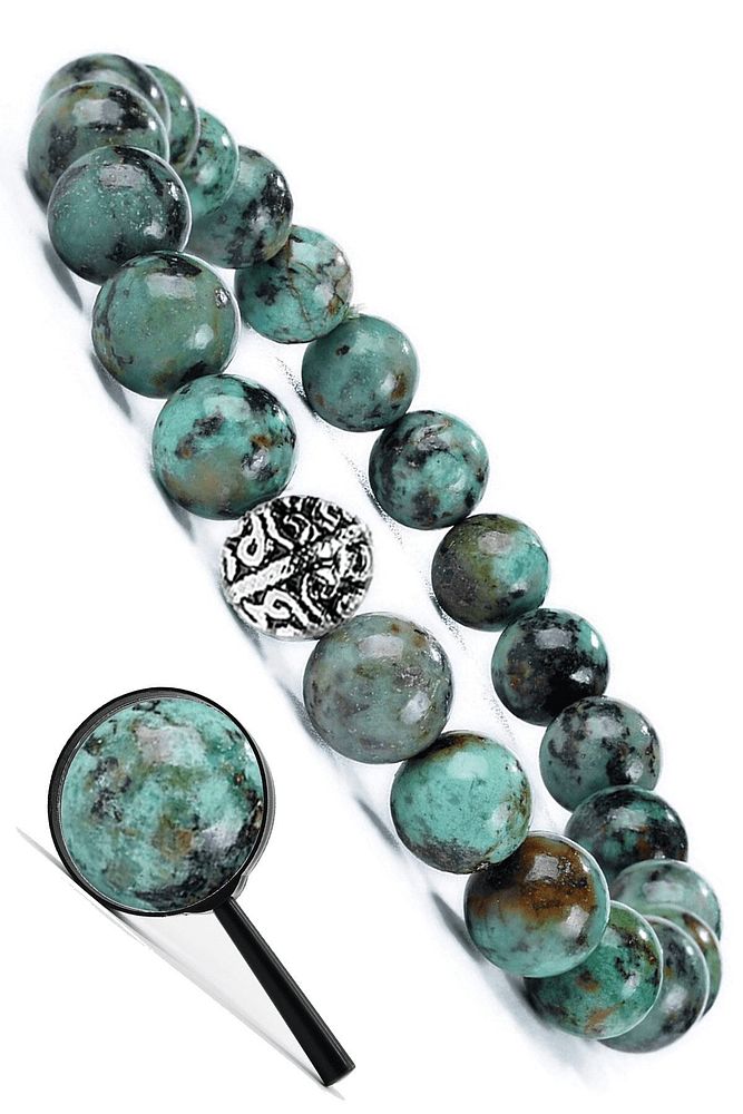 Sertifikalı Doğal Afrika Turkuaz Taşı Bileklik (gümüş Aparatlı)