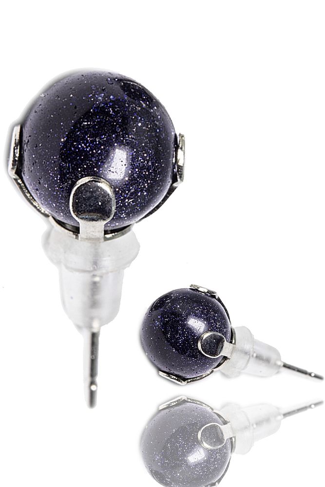 Sertifikalı Doğal Mavi Yıldız Taşı Nokta Doğal Taş Küpe