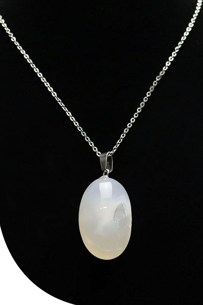 Sertifikalı Tımbıl Model Selenit Taşı Kolye