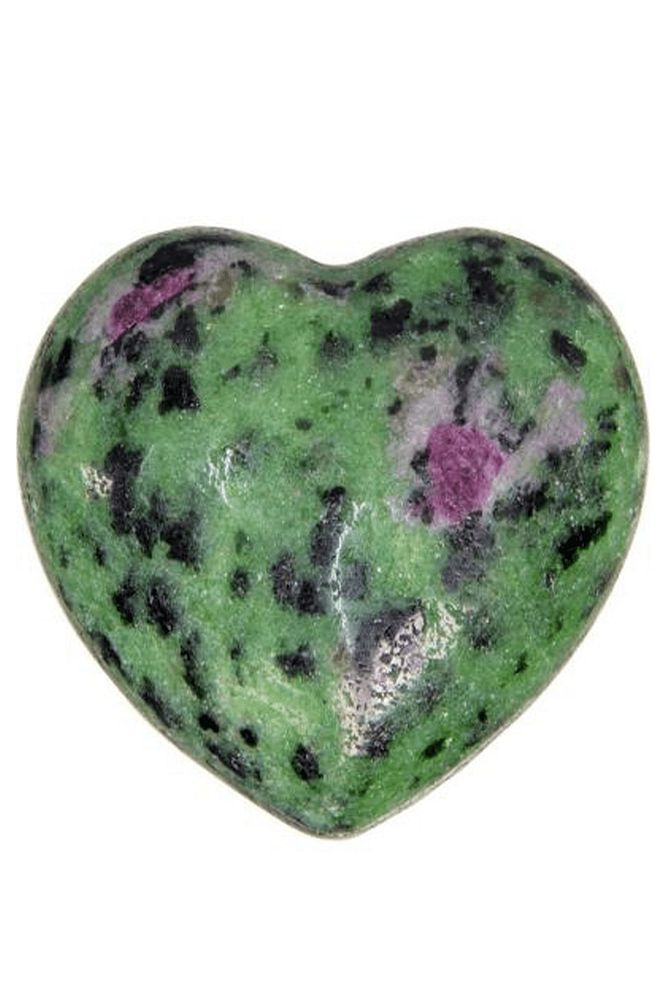 Sertifikalı Kalp Model Ruby Yakutlu Zoisit Anyolit Taşı Kütle (3 CM)