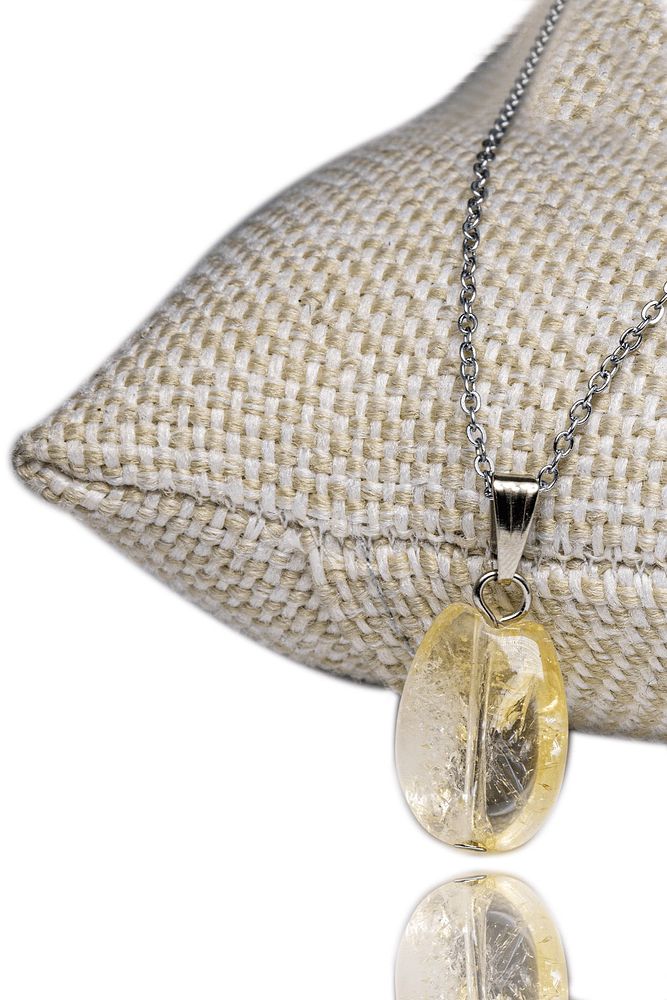 Sertifikalı A Kalite Doğal Sitrin Taşı Kolye