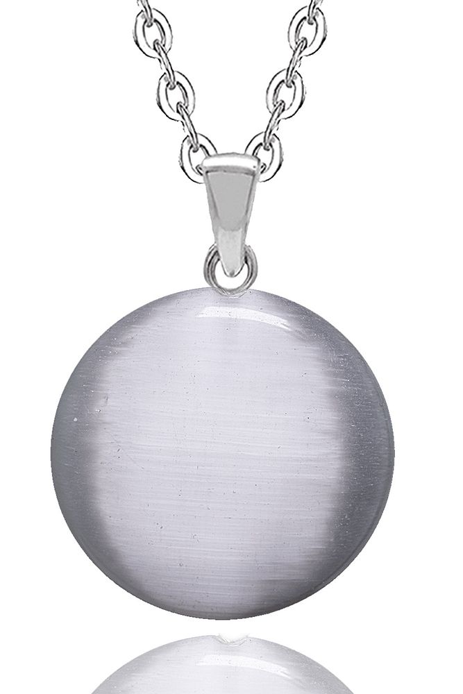 Sertifikalı Yuvarlak Doğal Gri Akik Taşı Kolye