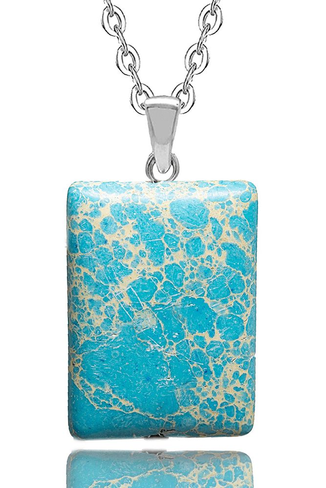 Sertifikalı Doğal Mavi Varisit Taşı Kolye