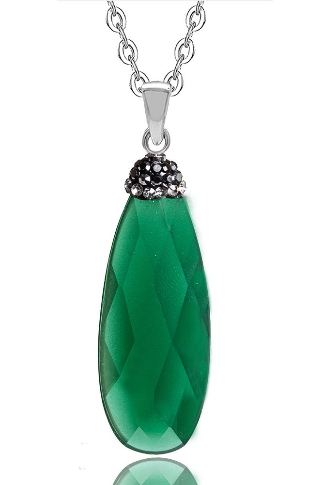 Sertifikalı Doğal Fasetli Doğal Yeşil Akik Taşı Kolye (zirkon Taşlı)