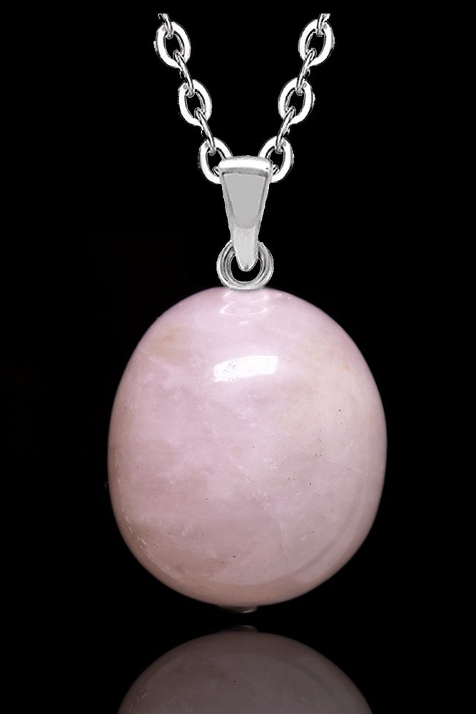 Sertifikalı Aaa Kalite Doğal Pembe Kuvars Taşı Kolye