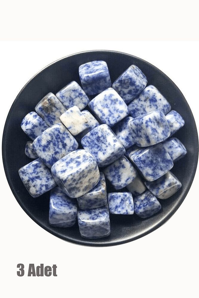 Sertifikalı Sodalit Taşı Doğal Taş Kütle (3 Adetli)