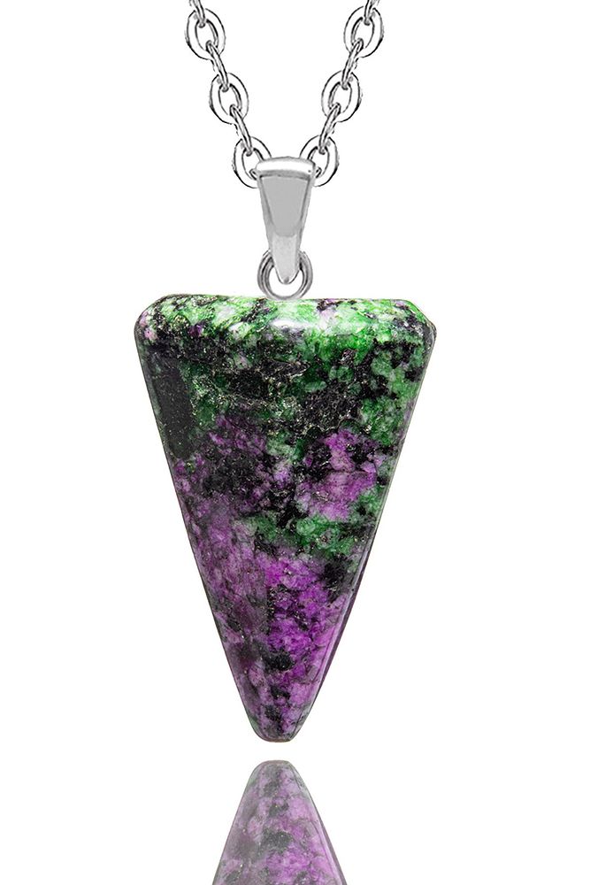 Sertifikalı Doğal Ruby Yakutlu Zoisite Anyolit Taşı Pandül Kolye