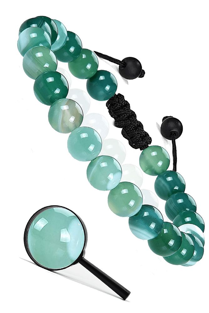 Sertifikalı Aaa Kalite Doğal Yeşil Akik Taşı Bileklik