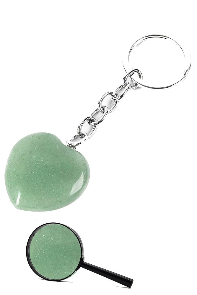 Sertifikalı Aventurin Taşı Doğal Taş Anahtarlık