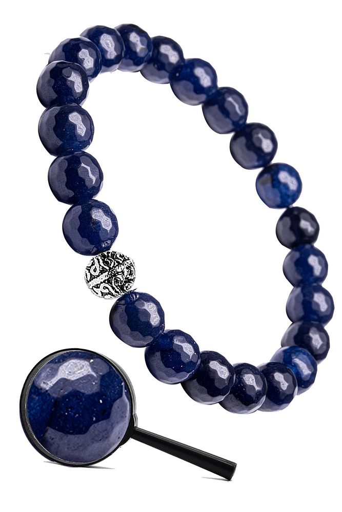 Sertifikalı Gümüş Aparatlı Fasetli Doğal Mavi Akik Taşı Bileklik