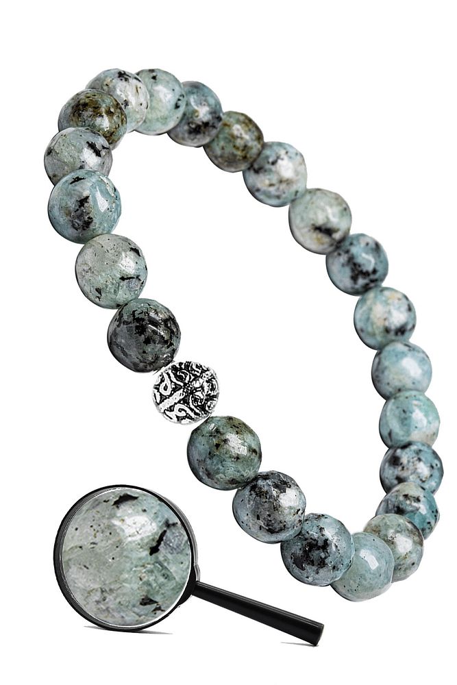 Sertifikalı Gümüş Aparatlı Fasetli Açık Mavi Doğal Kuvars Taşı Bileklik