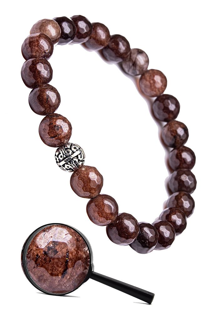 Sertifikalı Gümüş Aparatlı Fasetli Doğal Dumanlı Kuvars Taşı Bileklik